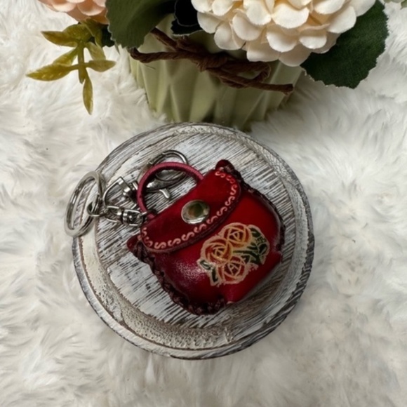 None Accessories - NWT Genuine Leather Handcrafted Mini Bag Keychain Bag Charm!